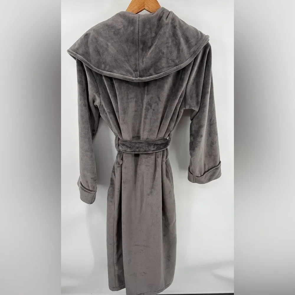 Pottery Barn cloud nine plush gray robe women’s size M comfort cozy - Picture 4 of 5